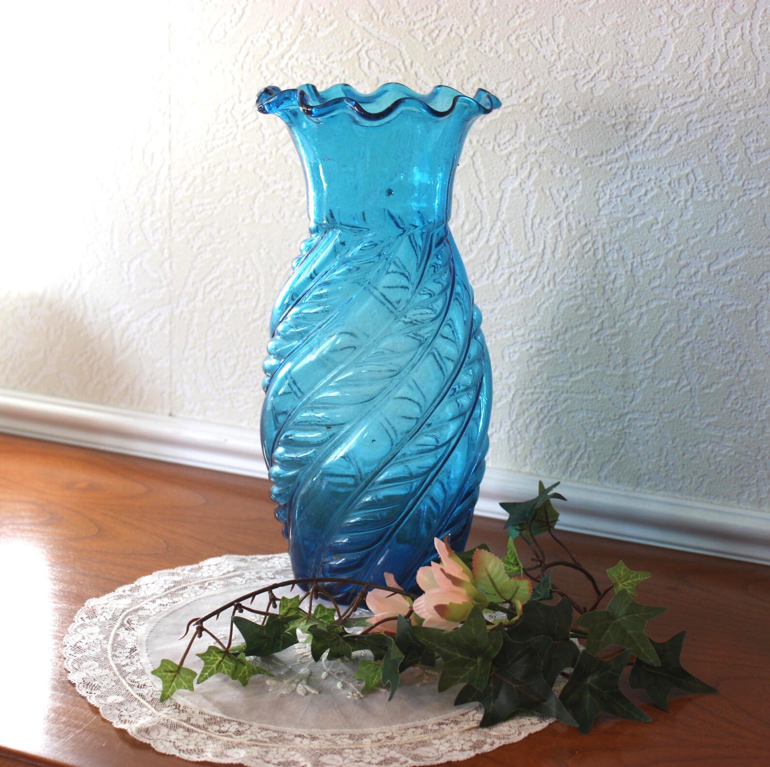 2 Authentic turquoise blue vases 1900 pair of large vases 25 Etsy