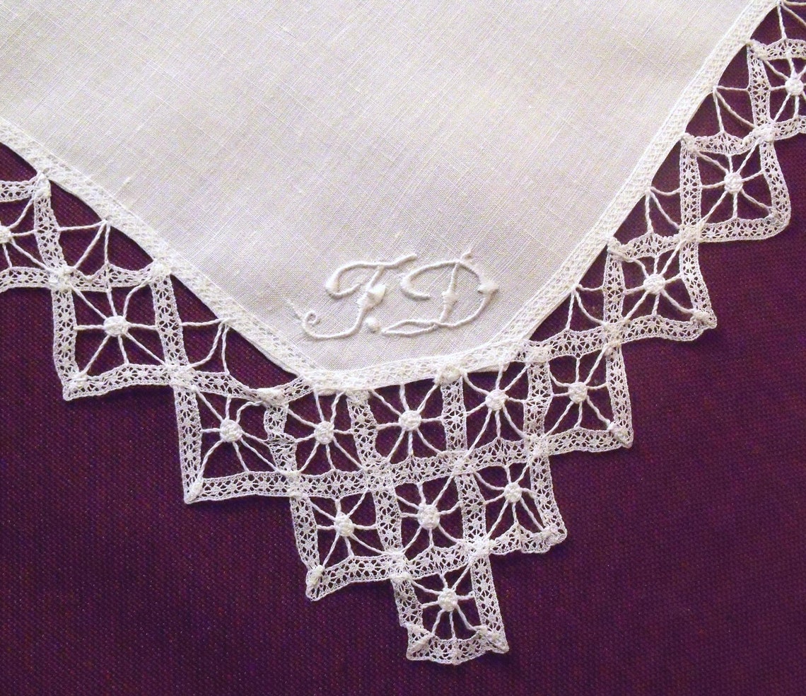 Handkerchief for the Bride Lace With Handmade Lace Lace With Etsy