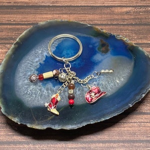 Cowboy Schlüsselanhänger, Western Schlüsselanhänger, Perlen Schlüsselanhänger, handgefertigte Geldbörse Charme, Einkaufstasche Charme, Geburtstagsgeschenk, Geschenk für besonderen Anlass