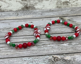 Set di 6 braccialetti natalizi da donna con ciondoli, set di