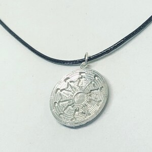 Indian Warrior Shield Charm Necklace: Adjustable Cord