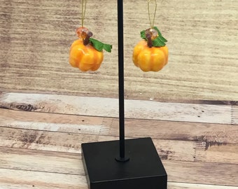 Fall Pumpkin bead earrings handmade
