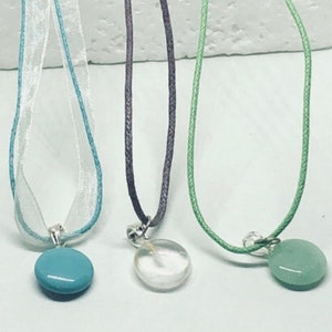 Polished Gemstone Pendant Necklace: Adjustable Cord, Simplistic Design