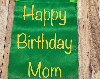 Personalized Satin Drawstring Bag: Custom Party Favor, Birthday Gift