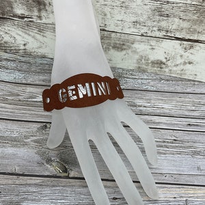Gemini leather and bead bracelet, handmade