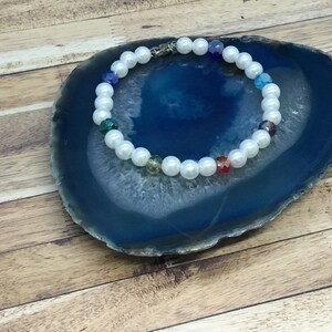 White pearl bead bracelet,handmade