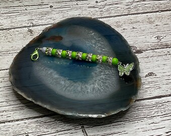 Clip de cuentas hecho a mano: accesorio de mariposa para bolso