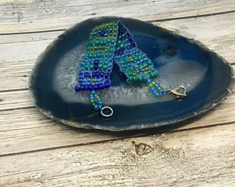 Ocean Blue bracelet, beaded bracelet, weaved bracelet, multi color bracelet, handmade