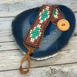 South west style beaded weaved bracelet, handmade