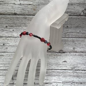 Halloween Skull Beaded Bracelet: Handmade Gothic Jewelry