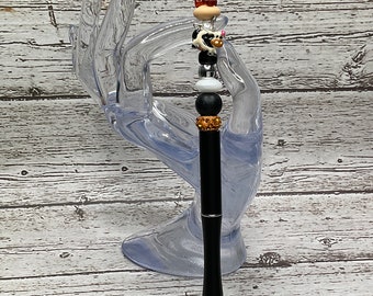 Country Cow refillable ink decorative beaded pen, teacher gift, student gift, thank you gift, nurse gift, party favor