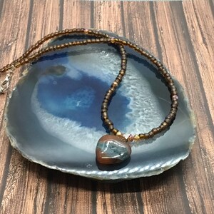 Heart necklace,beaded necklace, gemstone necklace, adjustable necklace, pendant necklace, handmade
