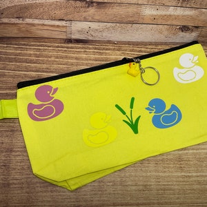 Rubber Duck Canvas Zipper Bag: Pencil Case, Cosmetic Bag