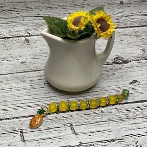Ananas Charme, Geldbörse Clip, Schlüsselanhänger, Reißverschluss,Handgemacht,Geschenk für Sie, Taschenbaumler