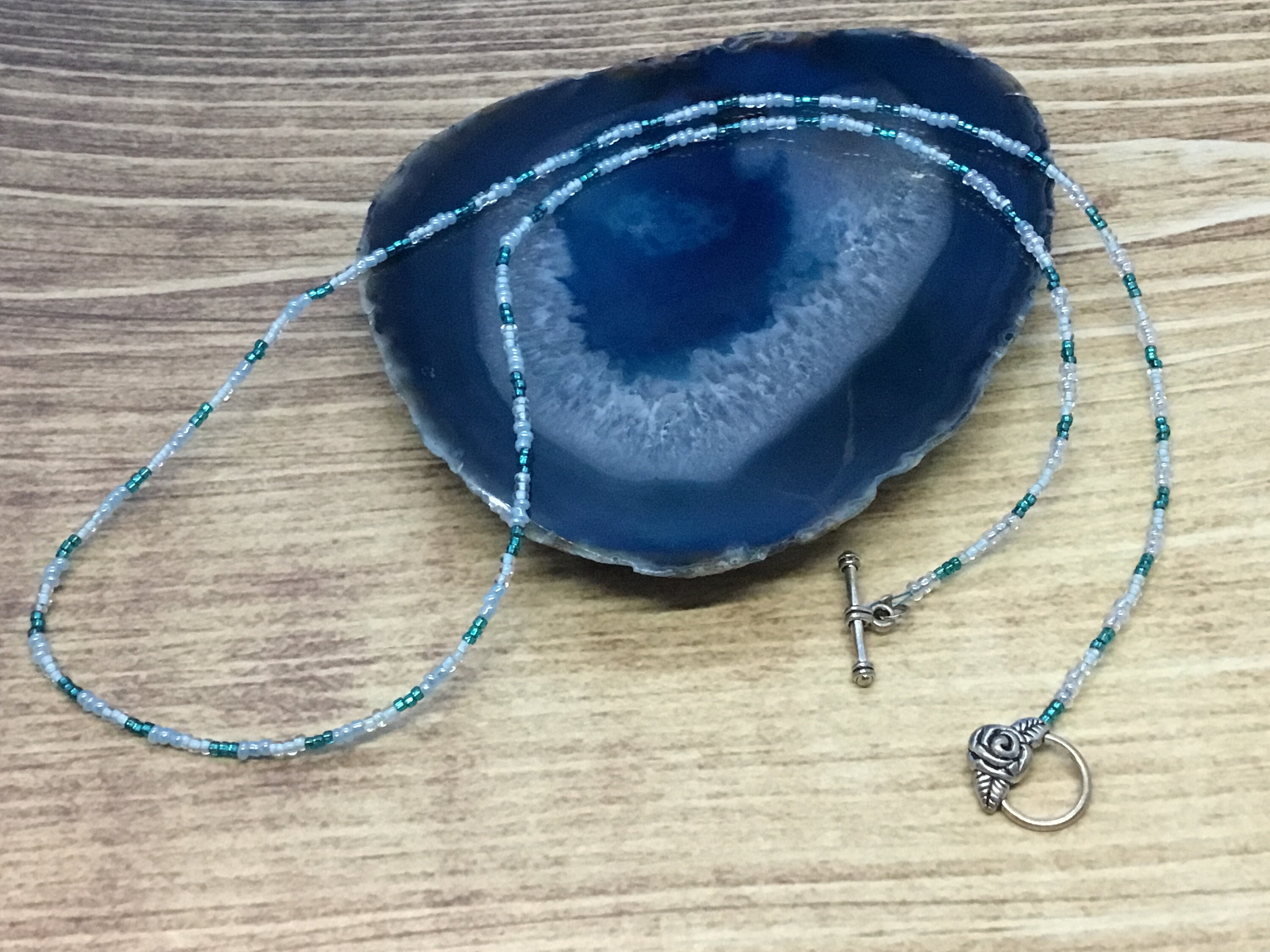 ブレスレット LESS IS MORE blue beads necklace Blue Mix Beaded Necklace - Etsy