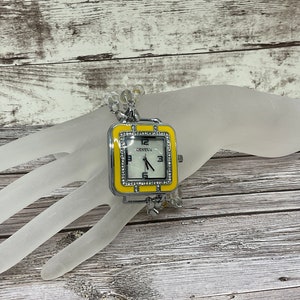Yellow gemstone beaded watch bracelet, multi layered bracelet, watch band, ladies watch, working watch, beaded bracelet, handmade