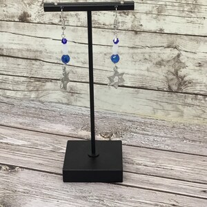 Star of David beaded earrings, handmade