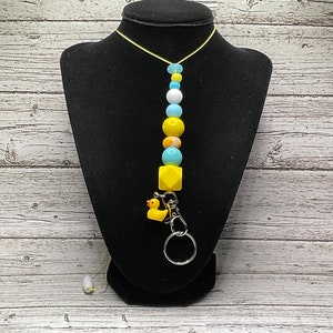 Duck Lanyard: Beaded Breakaway Badge Holder, Teacher Nurse Gift
