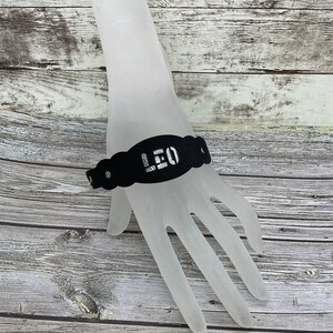 Leo leather and bead bracelet, handmade