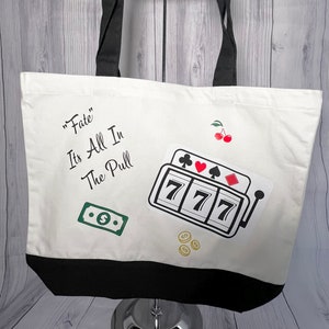 Personalized Casino Canvas Tote Bag: Lucky Design