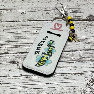 Hummel Schlüsselanhänger, Taschenbaumler, Taschenbaumler, Geburtstagsgeschenk, spezielles, Lippenbalsamhalter, Anlassgeschenk