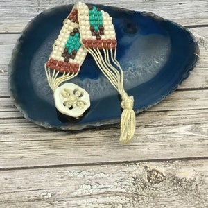 Pulseira de miçangas trançadas com design inspirado no sudoeste multicolorido, pulseira feita à mão