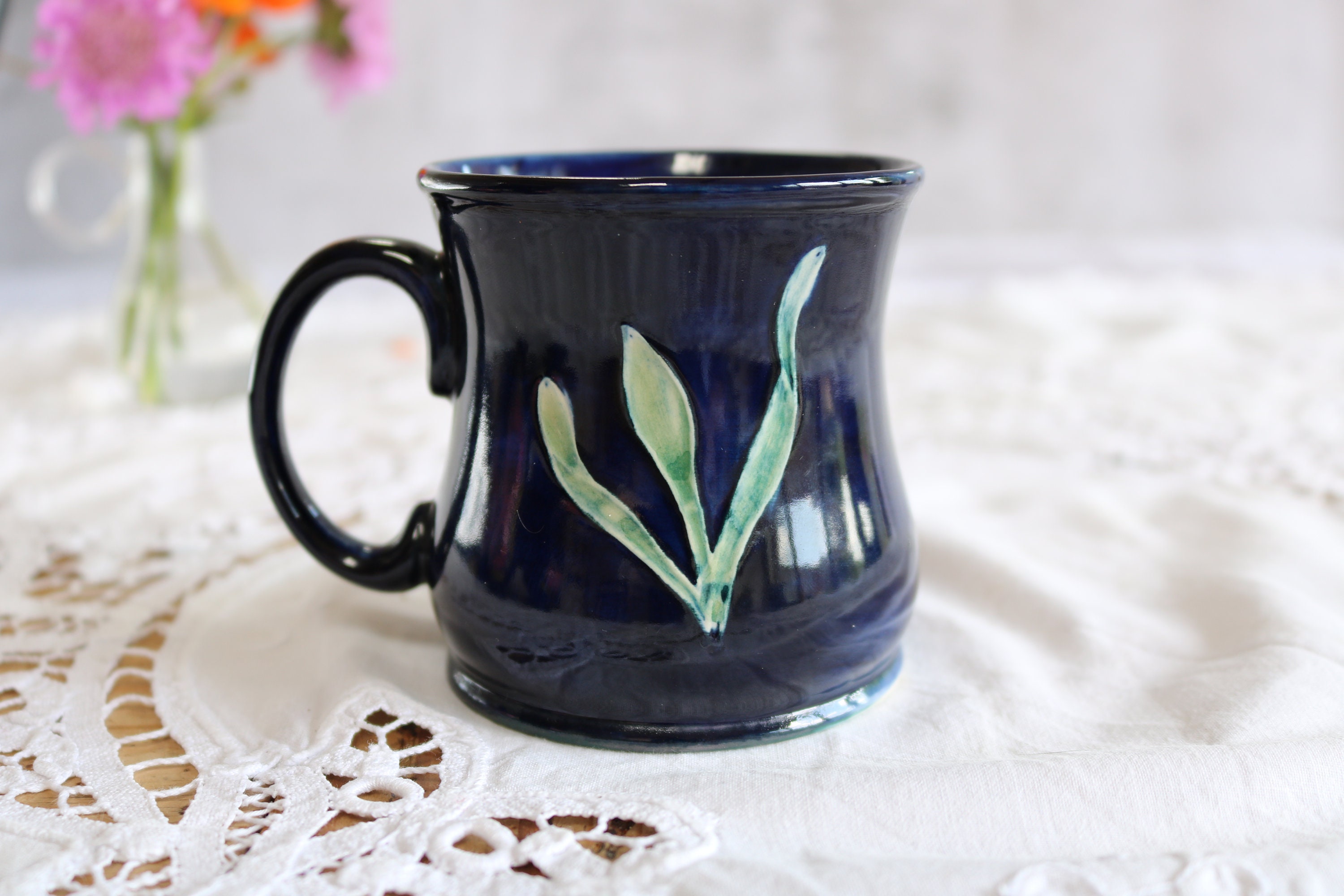 Moorcroft Style Small Coffee Mug Vintage Etsy