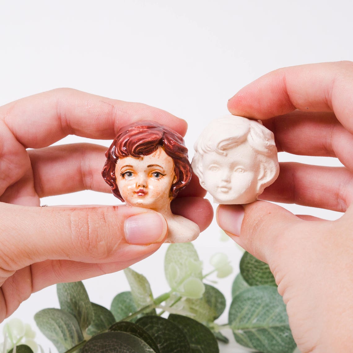 CERAMIC FAIENCE Porcelain Antique Doll Head Create Doll Etsy
