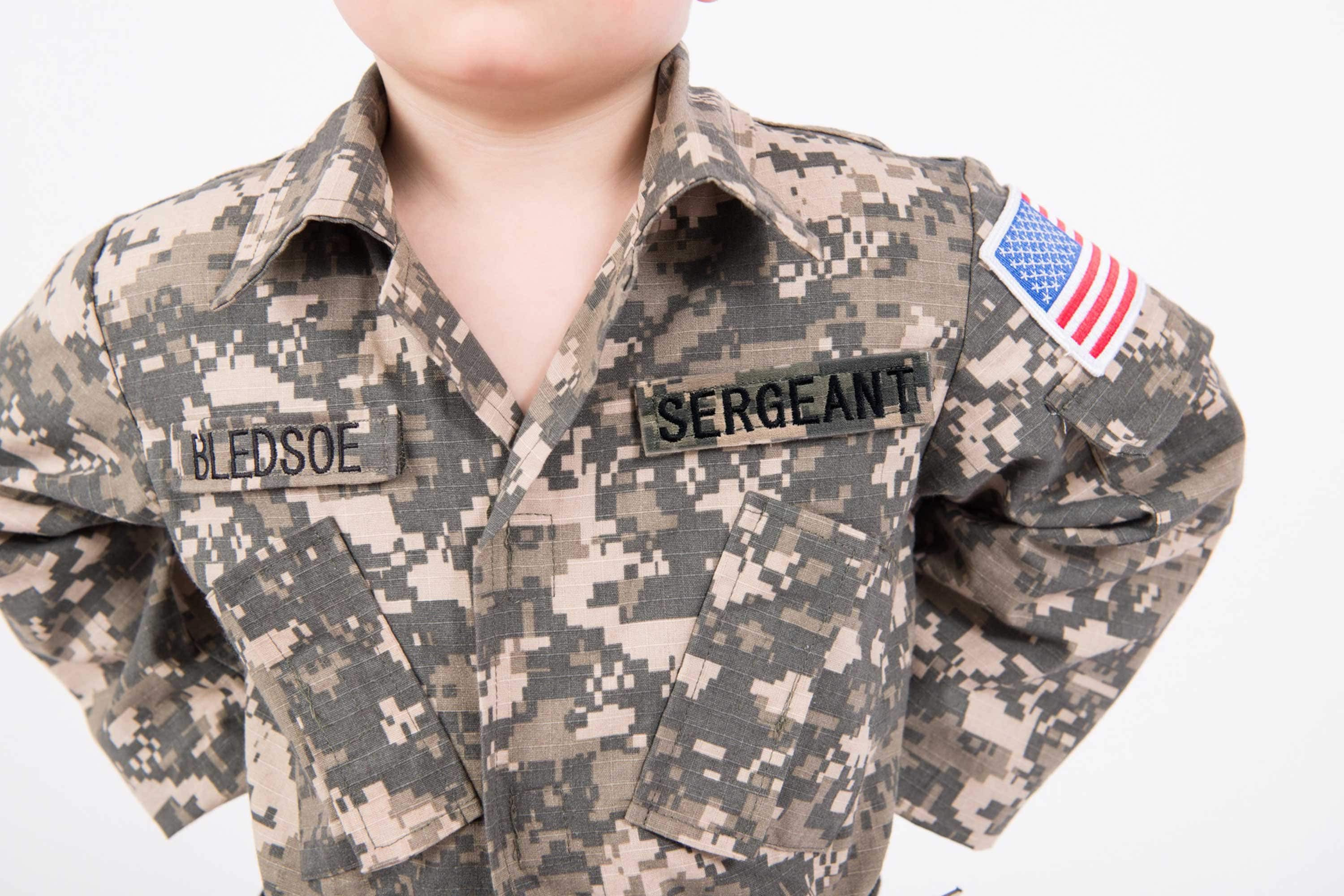 Kid&#39;s Army Costume | Authentically PERSONALIZED | FREE Camo Hat | Kid&#39;s Camo Costume | Kid&#39;s Birthday gift | Kid&#39;s Christmas Present