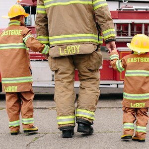 Personalized Kids Firefighter Costume: Authentic Appliqué, Pretend Play, Halloween Costume, Birthday Gift, Photo Shoot image 18