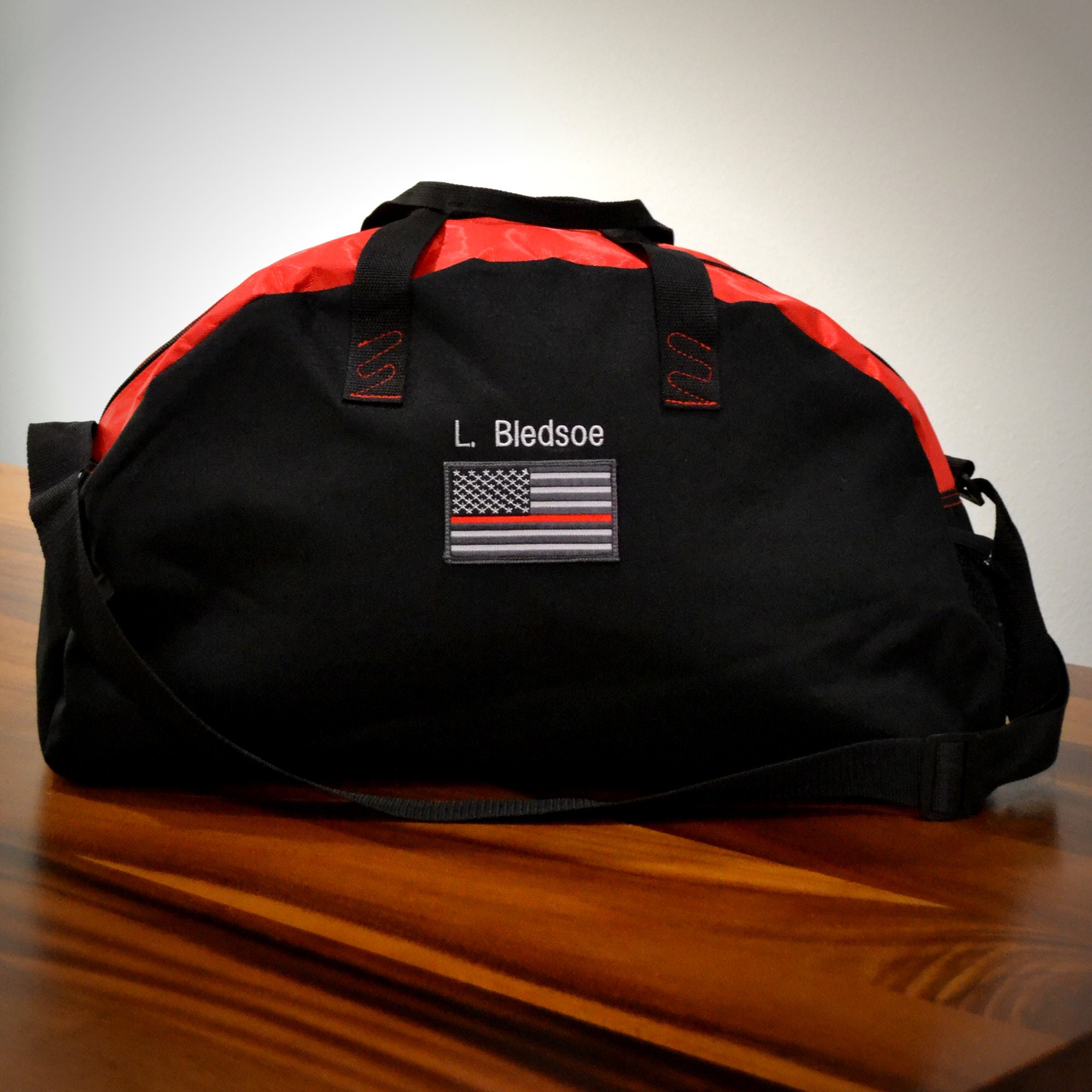 Thin Red Line Flag Firefighter Bag Embroidered With Your - Etsy