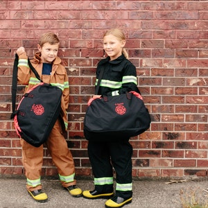 Firefighter Bag Travel Bag Duffel Bag Embroidered Bag with your 1st initial & Last name above the Maltese Cross Firefighter Gift image 6