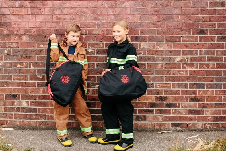 Firefighter Bag Travel Bag Duffel Bag Embroidered Bag with your 1st initial & Last name above the Maltese Cross Firefighter Gift image 6