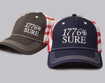 Sombrero snap back de malla roja, blanca y azul / Regalo patriótico para hombres y mujeres / Partidario de la 2a enmienda / Sombrero de bandera estadounidense / 2 Un sombrero