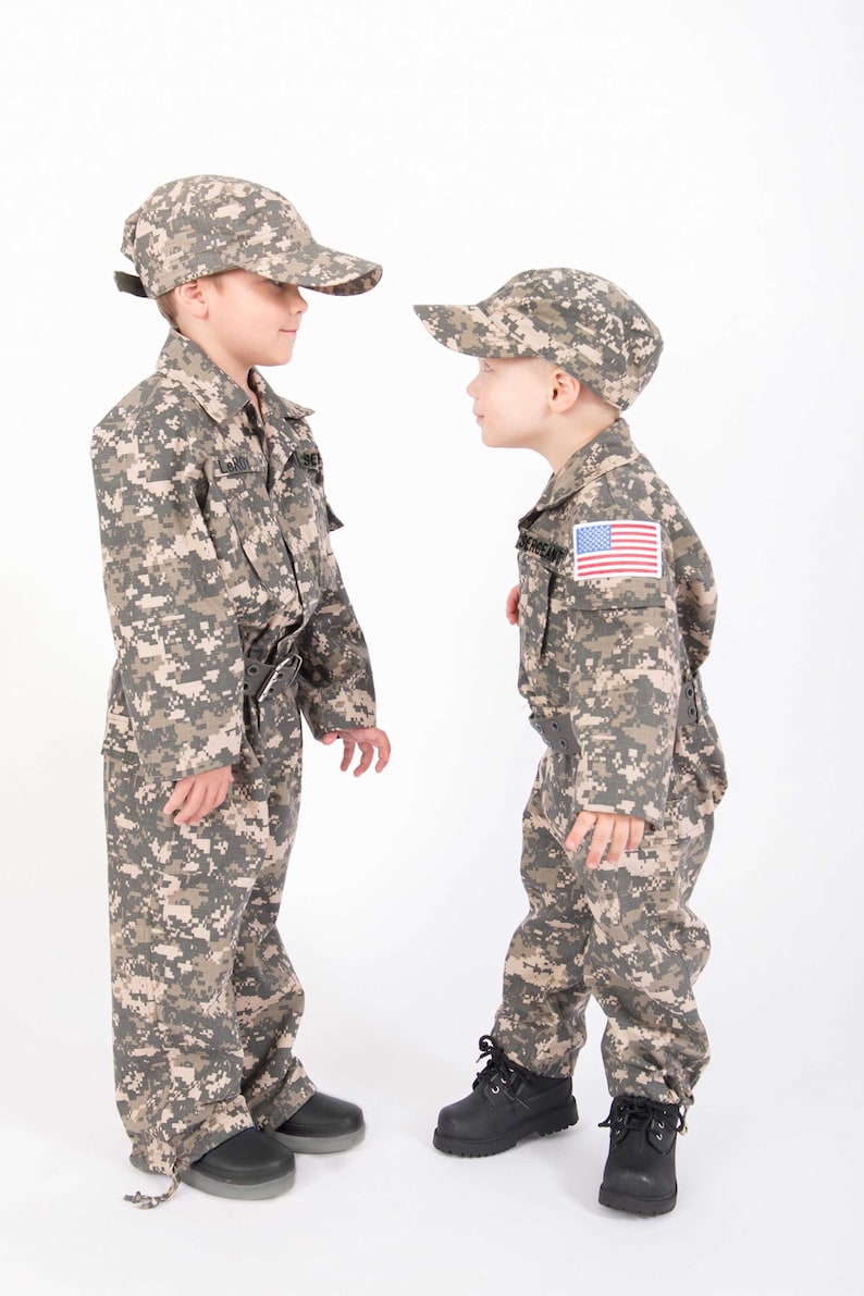 Kid's Army Costume Authentically PERSONALIZED FREE Camo Hat Kid's Camo Costume Kid's Birthday gift Kid's Halloween Costume image 4