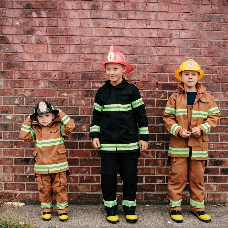 Personalized Kids Firefighter Costume: Authentic Appliqué, Pretend Play, Halloween Costume, Birthday Gift, Photo Shoot image 19