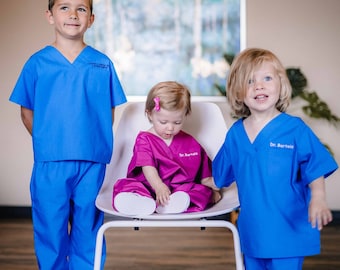 Kid's Scrubs Costume | Embroidery PERSONALIZED | Authentic | Kid's Doctor Costume | Kid's Nurse Costume | Kid's Halloween Costume