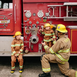 Personalized Kids Firefighter Costume: Authentic Appliqué, Pretend Play, Halloween Costume, Birthday Gift, Photo Shoot image 17