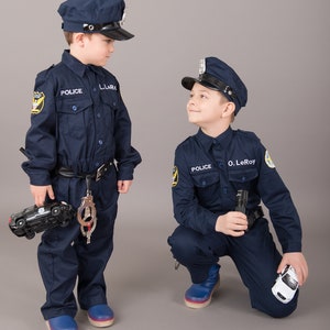 Kid's Police Costume Embroidery PERSONALIZED Costume Authentic FREE hat Perfect Kid's Birthday gift Best Kid's Halloween Costume image 6