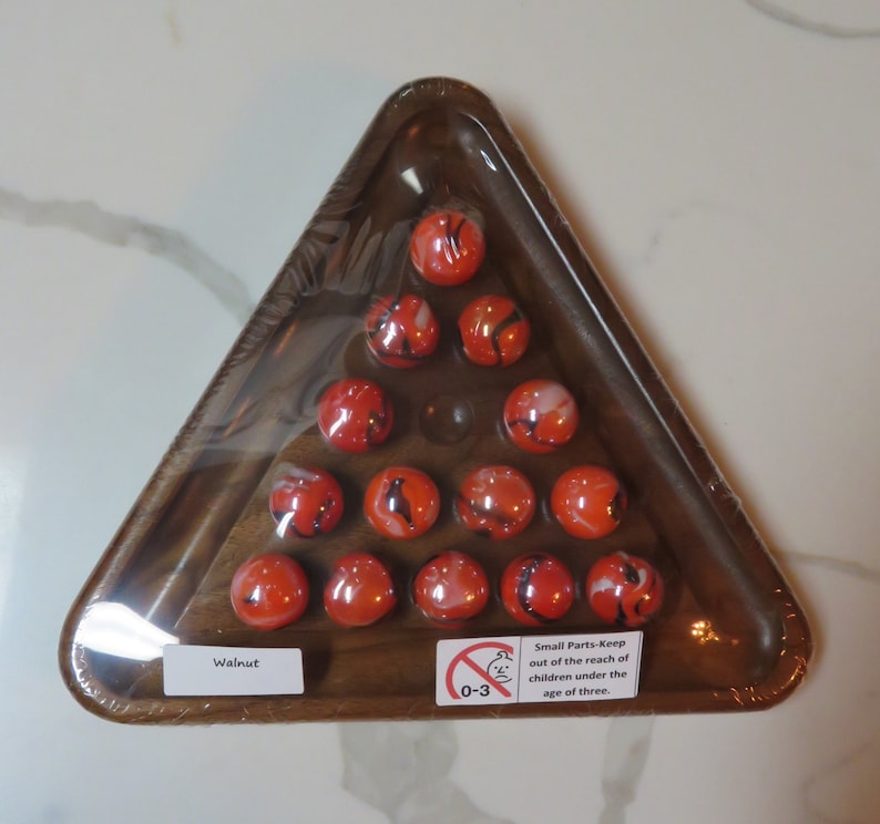 Triangle Marble Solitaire Etsy