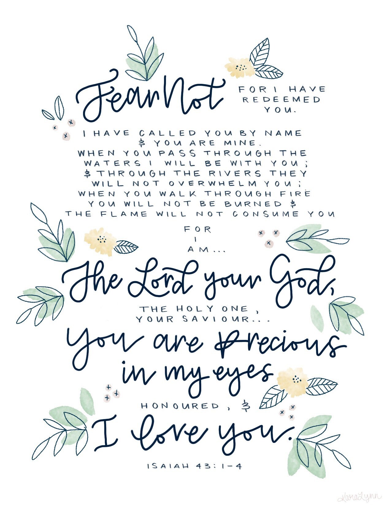 Precious Honoured Print Isaiah 43 1 4 Etsy precious-honoured-print-isaiah-43-1-4-etsy