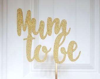 Blivande mamma tårtdekoration, Glitter babyshower-dekoration