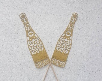 Download Champagne Bottle Cake Topper Etsy