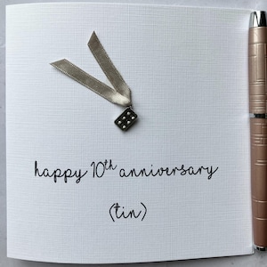 10e carte d'anniversaire de mariage, carte d'anniversaire en étain