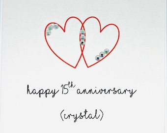 Tarjeta de cristal del 15.º aniversario: Corazones de la Aurora Boreal