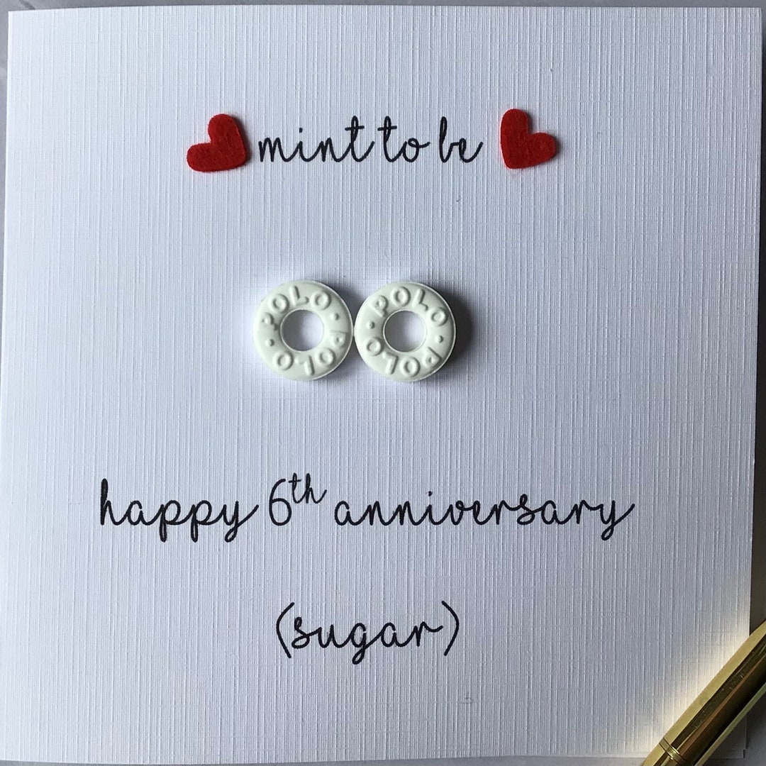 6th Wedding Anniversary Card Sugar Anniversary Card Etsy UK