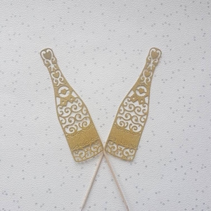 Champagne Cake Topper, Bottle Cake Toppers, Celebration Toppers, Cake Toppers, Glitter Cake Toppers, Engagement Toppers,