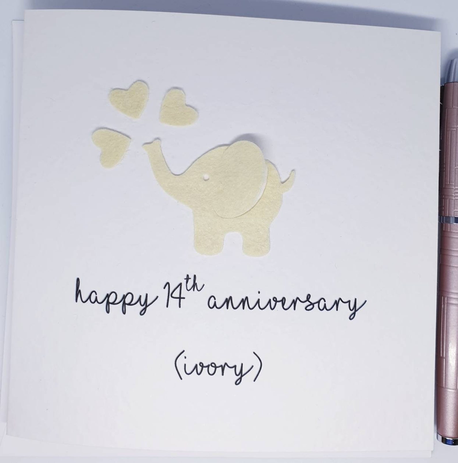 14th Wedding Anniversary Card Ivory Anniversary Card Etsy UK