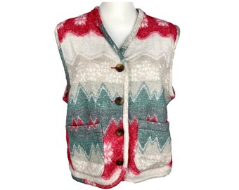 Vintage Vest | 90s Clothing, Vest, Winter, Nordic, Button Up Vest | Memphis Clothing, Christmas | Holiday, Cold Weather, Vintage Clothing