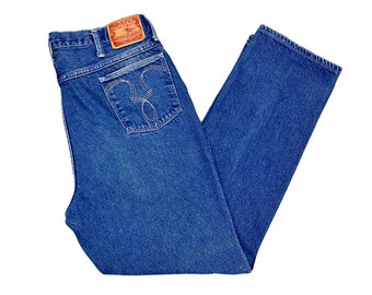 High Waisted Jeans | 70's, Vintage High Rise Jeans, Blue Jeans, Maverick Denim, Vintage Clothing Pants | 38 Waist Jeans, Straight Leg Pants